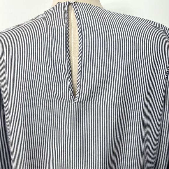 Theory Lexandra Mason Pinstripe Peplum Blouse Top | Size: Large - Picture 6 of 8